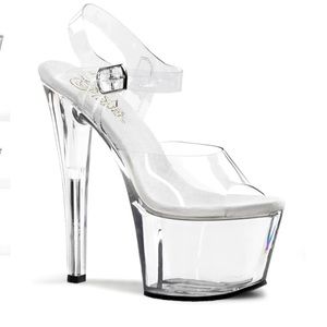 Pleasers 7’’ clear platform heels